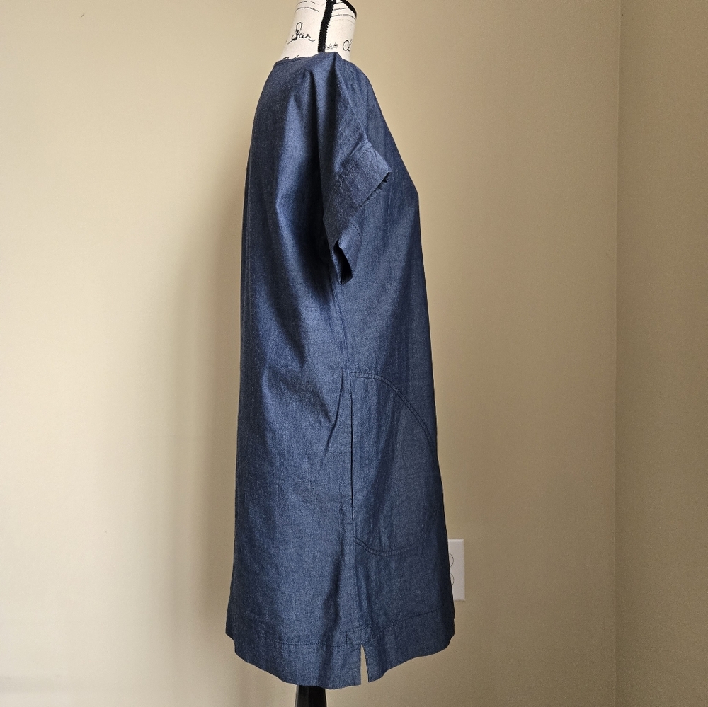 Atm Blue Chambray Mini Dress Basic Minimalist Sho… - image 3